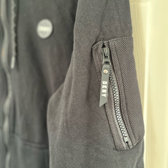 NWT DKNY Full Zip Hoodie with Pockets M Black - Picture 11 of 11